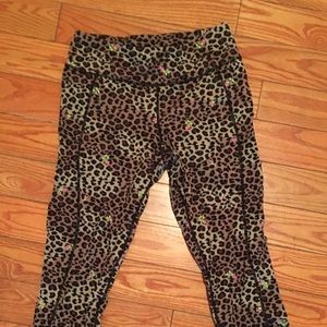Betsey Johnson Floral AND Leopard Cropped Leggings